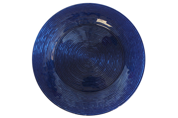 Charger Plate, 12.5" Rnd Navy Wave