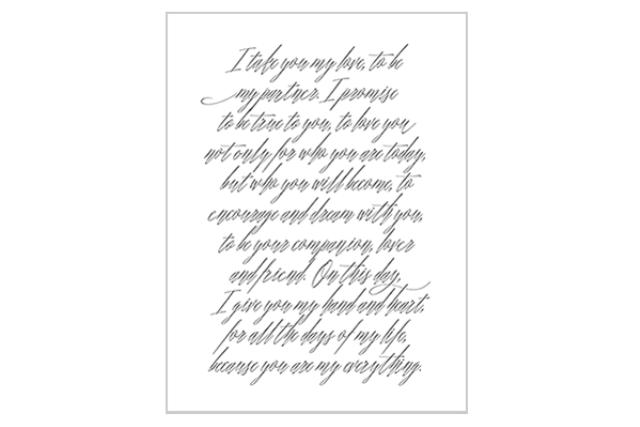 Backdrop, Wedding Script Canvas 8' X 54"