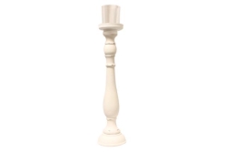 Candleholder, White Spindle 18.5"
