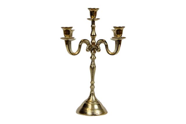 Candelabra, Brushed Gold 15"