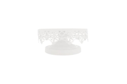 Cake Stand, 8.5" White Lace Edge (Metal)
