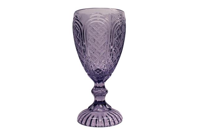 Glass, Goblet 10.5 Oz Lavender Vintage