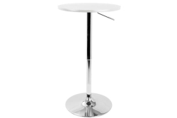 Table, Rnd White/Chrome Adjustable
