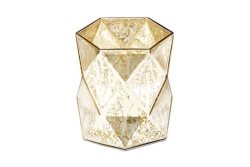 Votive, Gold Mercury Geometric 4"