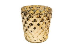 Votive, Gold Mercury Gracie 3.25"