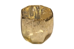 Votive, Gold Mercury Rosie 4"