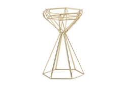 Candleholder, Gold Geo 7"