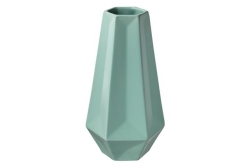 Vase, Blue Geometric