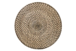 Placemat, Black/Seagrass 14.5" Rnd
