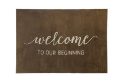 Sign, Wooden 'Welcome to Our Beginning'