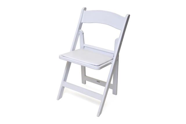 Chair, Folding White Resin