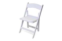 Chair, Folding White Resin