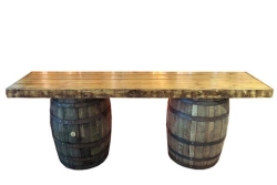 TABLE TOP, WINE BARREL HARVEST RUSTIC 8' x 23"
