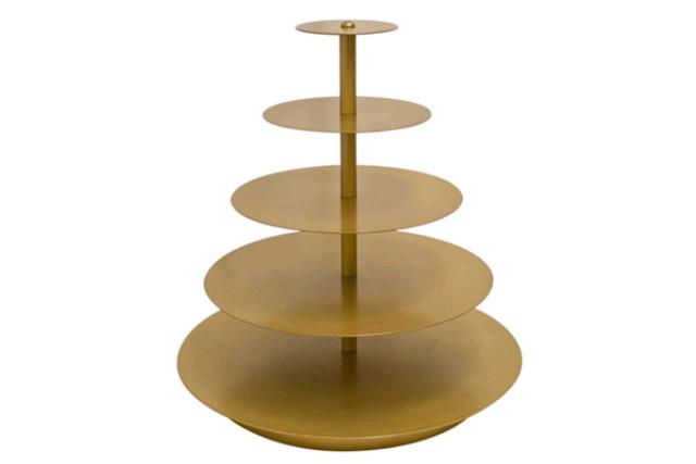 Cupcake Stand, Gold Round