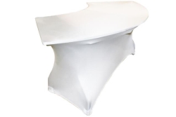 White Spandex 7' X 30" Serpentine Table 30" High