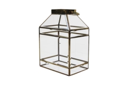 Lantern, Glass 10.25" X 6.75" X 14"