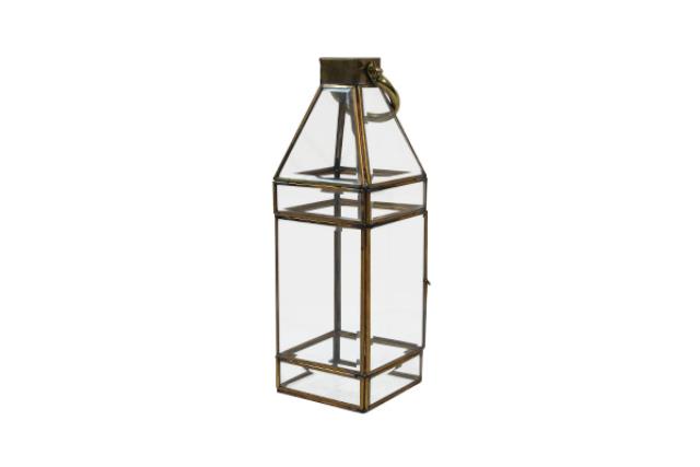 Lantern, Glass 4.5" X 4.5" X 13"