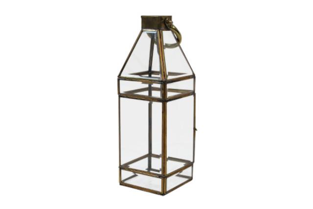 Lantern, Glass 6.5" X 6.5" X 18"