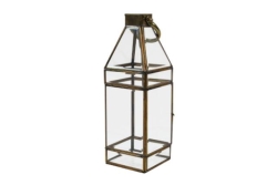 Lantern, Glass 6.5" X 6.5" X 18"