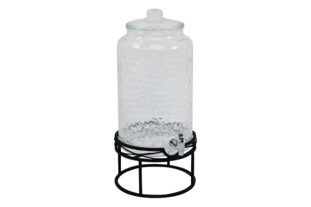 Drink Dispenser, Pebble Glass W/ Stand 12 Lt