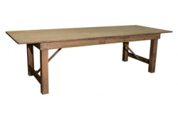TABLE, HARVEST RUSTIC PINE 8' x 40" (FOLDING LEG)