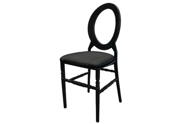 Chair, O Back (Hollow) Black Resin