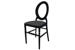 Chair, O Back (Hollow) Black Resin