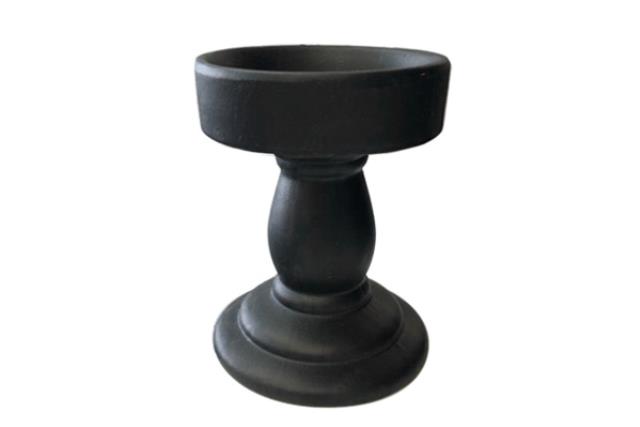 Candleholder, Black Pedestal 4.5"