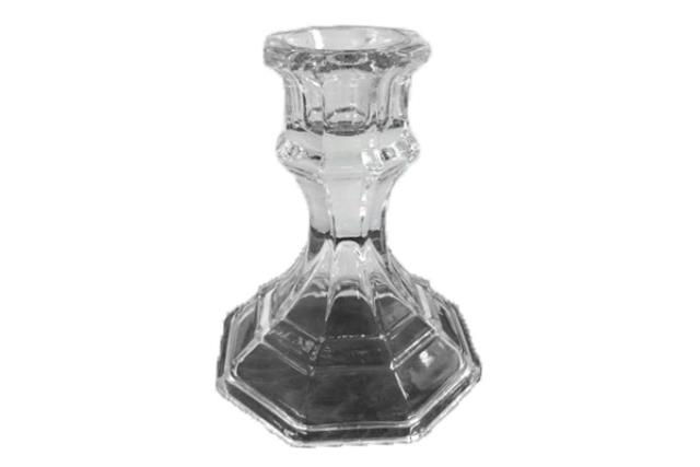Candleholder, Clear Glass 4"