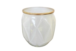 Votive, Frosted Gold Rimmed