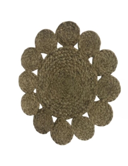 Placemat, Jute Flower 16"