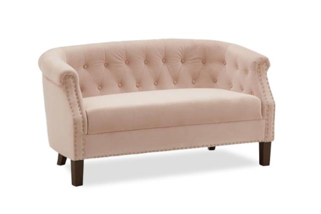 Loveseat, Pink Velvet