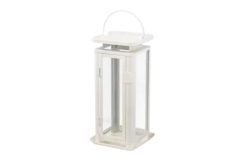 Lantern, White 11"
