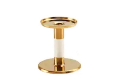 Candlestick, Gold/Ivory 4"