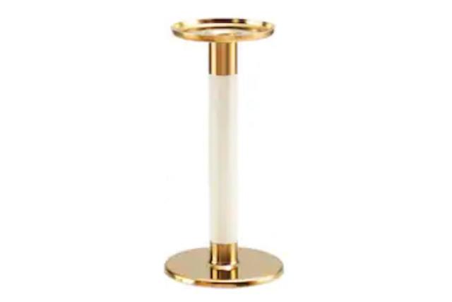 Candlestick, Gold/Ivory 8"