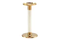 Candlestick, Gold/Ivory 8"