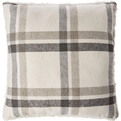 Pillow, Sherpa Grey Plaid