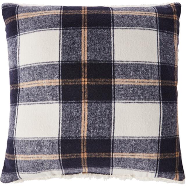 Pillow, Sherpa Blue Plaid