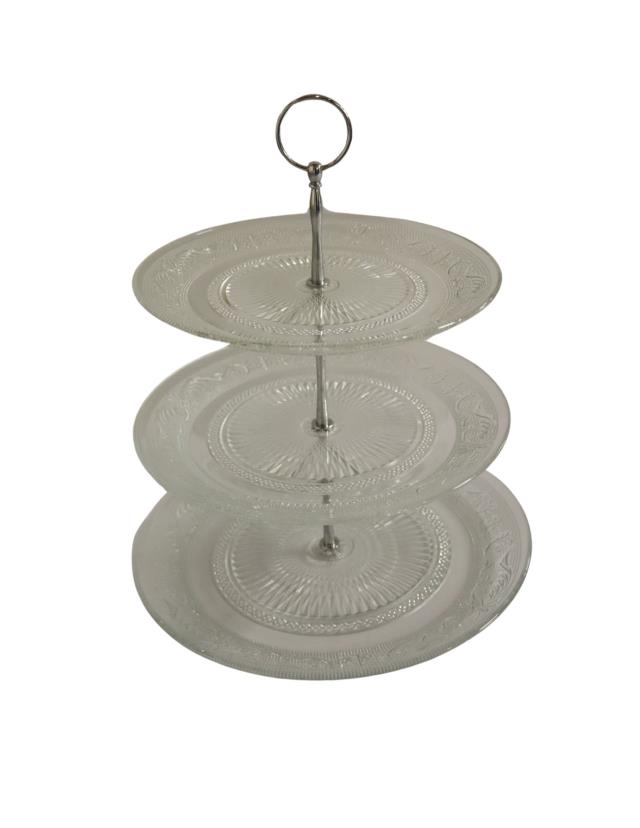 Tray, 3-tier Glass Vintage