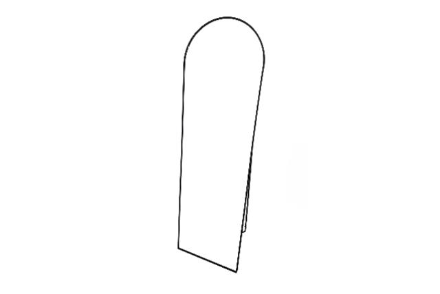MIRROR, BLACK ARCHED 18" x 62"