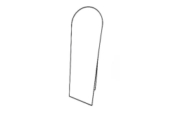 MIRROR, BLACK ARCHED 18" x 62"