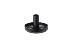 Candlestick Holder, Modern Black 3"