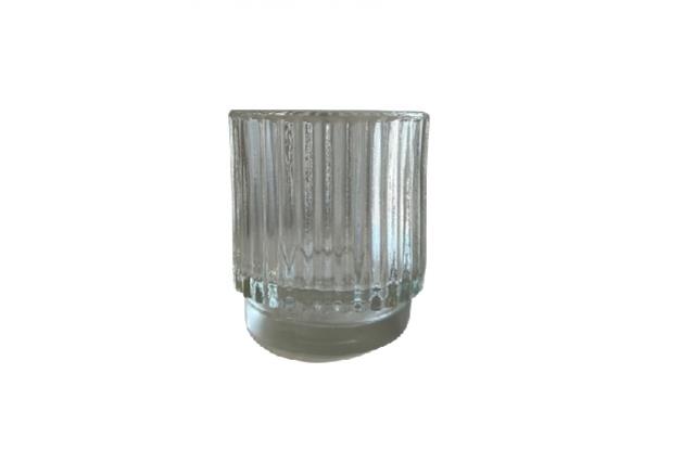 Votive, Clear Ribbed 3"