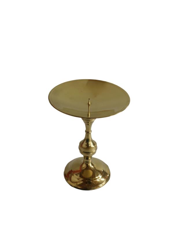 Candlestick, Large Brass Pillar