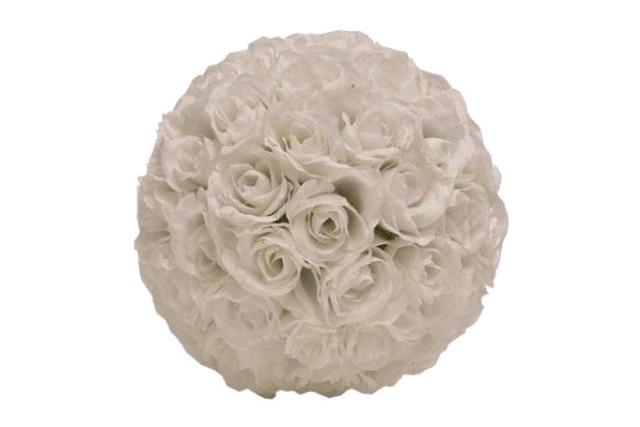 Floral Ball, 12" Rose White