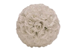 Floral Ball, 12" Rose White