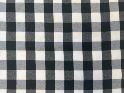 60" X 120" Blk/Wht Check Poly