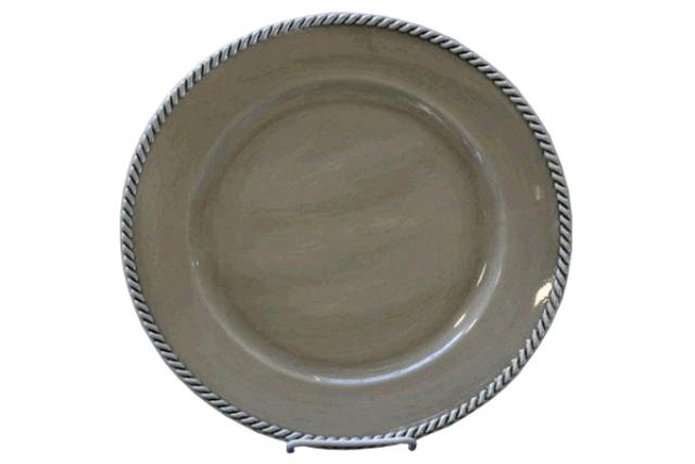 Charger Plate, 13" Silver Rope Rim