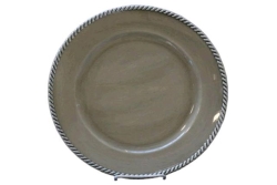 Charger Plate, 13" Silver Rope Rim