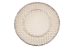 Charger Plate, 12.5" Braid Clear W/Plati
